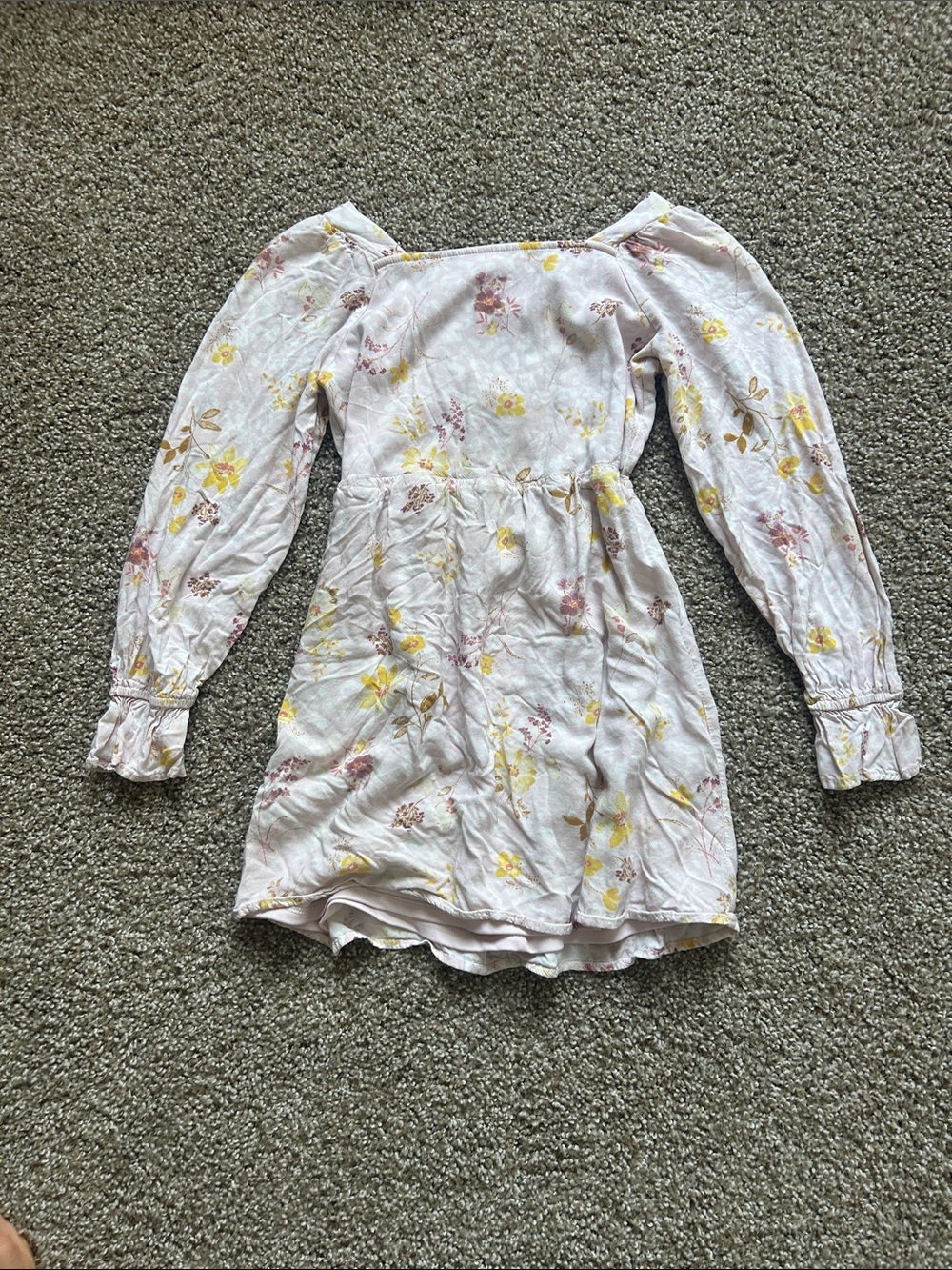 art class Light Pink Floral Long-Sleeve Dress